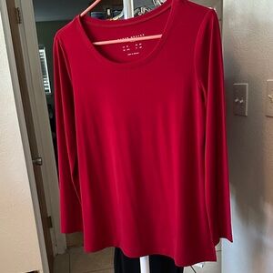 Susan Graver Vibrant Red Long Sleeve Top